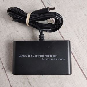 GameCube Controller Adapter 4 Port Hub for Wii U & PC USB Black Converter TESTED
